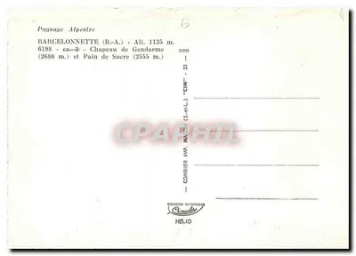 Paisaż alpejski — Barcelonnette (B.-A.) — CIM — Rewers
