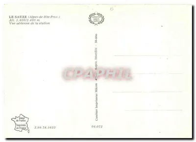 Le Sauze (Alpes-de-Haute-Provence) — Luftbild der Station — Drucker Combier Mâcon — Rückseite