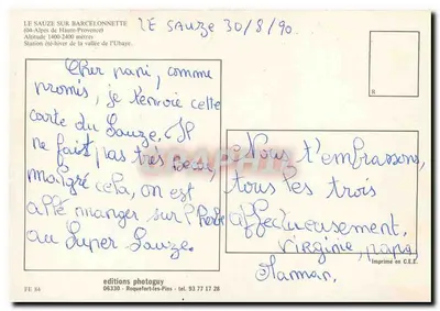Le Sauze — Estação de verão e inverno da vales da Ubaye — edições photoguy — Verso