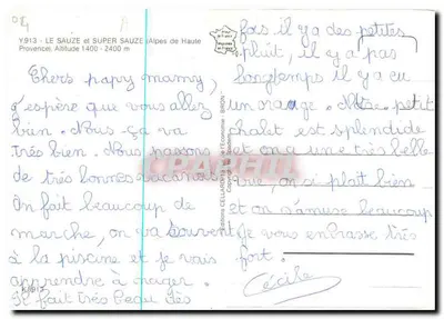 Le Sauze et Super-Sauze — Alpes de Haute-Provence — Éditions CELLARD — Verso