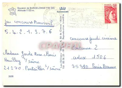Barcelonnette — vista panorâmica e paisagens alpinas — Mexichrome — Verso