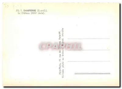 Joigny, Dampierre (S.-et-O.) — O Castelo (século XVII) — S. Joll — Verso