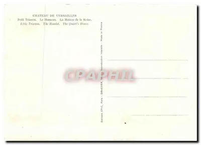 Zamek w Versailles — Mały Trianon, Dom Królowej — Wydawnictwo EPIC, Paryż — Rewers