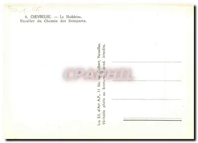 Chevreuse — A Madeleine. Escada do Caminho dos Muros — Éd. d'Art A.P., 11 bis, rue Colbert, Versailles — Verso