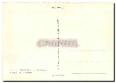 Amiens — Katedra — Roseta w transepcie — Cie des Arts Photomécaniques — Rewers