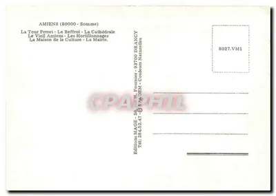 Amiens — Picardia — Editor: Editions MAGE, n° 8027.VM1 — Verso