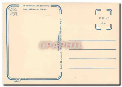 Davenescourt (Somme) — Paraíso dos Pescadores — Edição Cigogne — Verso