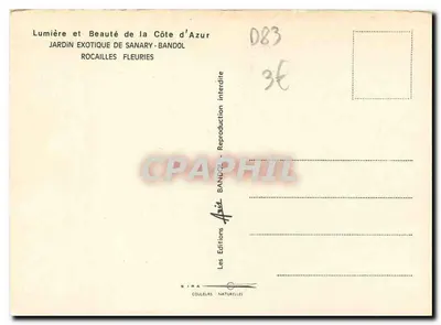 Jardim exótico de Sanary - Bandol — Rocaillles florescentes — Edições Sira — Verso