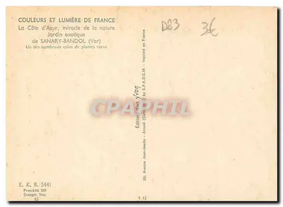 Jardim exótico em Sanary-Bandol — Var — Éditions Jean-Jaurès — Verso