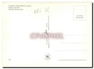 Jardim Exótico & Zoológico — Cactos Mexicanos — Les Éditions Chromo — Verso