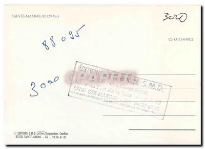 Sainte-Maxime — port z kościołem i jachtami — Wydawnictwo S.M.D. — Rewers