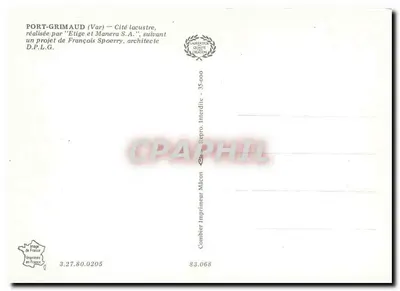 Port-Grimaud — Cidade Lacustre — realizada por 'Etige e Manera S.A.' — Verso
