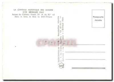 Ruiny zamku feudalnego — Grimaud (Var) — Spółka Wydawnictw Francuskich — Rewers