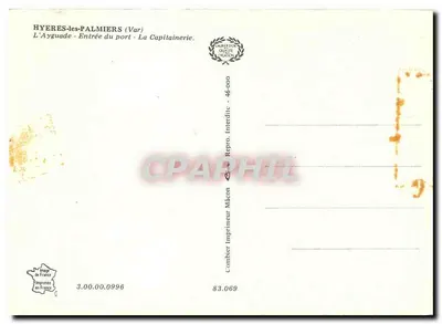 Hyères-les-Palmiers — L'Ayguade - Invoer van de haven - De Capitainerie — Uitgever Combier — Achterkant