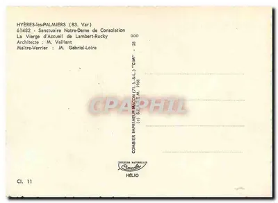 Hyères-les-Palmiers — Santuário Nossa Senhora da Consolação — CIM — Verso
