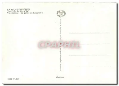 Wyspa Porquerolles — 'Perła Złotych Wysp' — Widok z powietrza — Wydawca Combier — Rewers