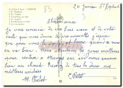 Côte d'Azur — Varoise — Wydawnictwo Côte d'Azur, nr 232 — Rewers