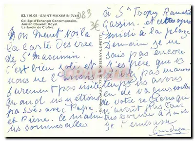 Saint-Maximin (Var) — Antiguo Convento Real, El Jardín del Cloître — Éditions GAUD 7712E — Reverso