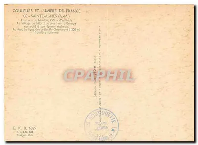 Sainte-Agnès — wioska wybrzeża najwyższa w Europie — Éditions Jean-Jaurets — Rewers
