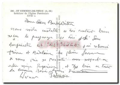 Innenansicht der Pfarrkirche — 17. Jahrhundert — Éditions CAP, Nice — Rückseite