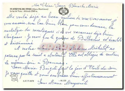 Lac de Vens — Alpes-Maritimes — Verlag Cia — Rückseite