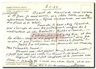 Basen w rezydencji Delcloy — Saint-Jean-Cap-Ferrat — Éditions du Daâna — Rewers