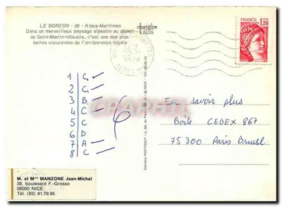 El Boreon — Alta Vallée de la Vésubie — Ediciones Color ADA — Reverso