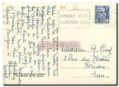 A Madona de St-Hospice — Saint-Jean-Cap-Ferrat — Éditions de Cimiez — Verso