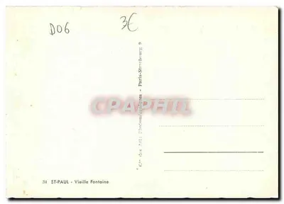 ST-PAUL - Fonte Velha — editor 'Cré des Arts Photocanadiques' - n° 34 — Verso