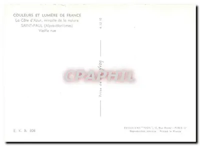 Saint-Paul (Alpes-Maritimes) — Stara ulica — Éditions d'Art YVON — Rewers
