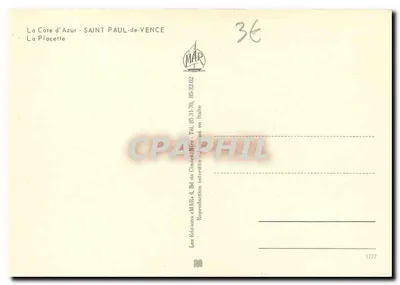 Saint-Paul-de-Vence — posągowa ulica z fontanną — Les Éditions MAB — Rewers