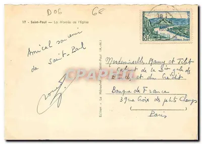 Saint-Paul — A Subida da Igreja — Edição Le Ménestrel — Verso