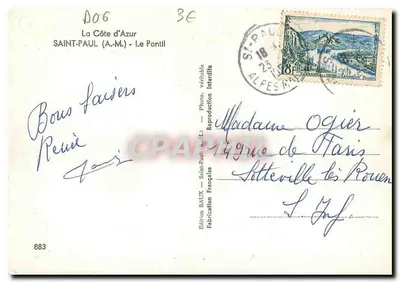 Saint-Paul (A.M.) - Le Pontil — Wydawnictwo Baux — n°883 — Rewers