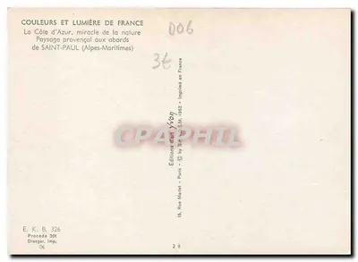 Prowansalski krajobraz — Saint-Paul (Alpes-Maritimes) — Wydawnictwo Yvon — Rewers