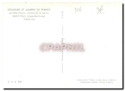 Saint-Paul (Alpes-Maritimes) — Oude straat — Edities van Kunst YVON — Achterkant