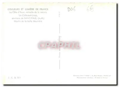 La Colle-sur-Loup — arredores de SAINT-PAUL (A.-M.) — Moinho da Bela Moça — Edições d'Art YVON — Verso