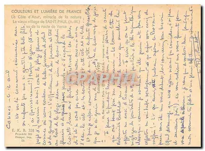 Saint-Paul-de-Vence — widok z drogi — Wydawnictwo D.E.M. - Paryż — Rewers