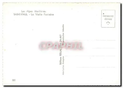 Saint-Paul - A Fonte Velha — Os Alpes-Maritimes — Edições Rella, Nice — Verso
