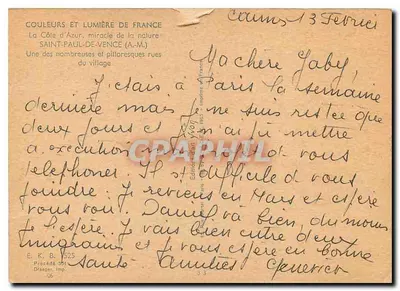 Ruelas pittorescas de Saint-Paul-de-Vence — Edição K. B. 525 — Verso