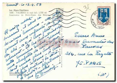 Alpes-Maritimes - Valberg - Santuário Nossa Senhora das Neves — Edições Rella — Verso