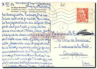 Valberg (Les Alpes-Maritimes) — Świątynia Najświętszej Maryi Panny z Niegami — murale Krzyża Loretańskiego — wydawca Rella — Rewers