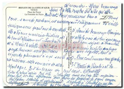 Fontanna Vence — Vence — wydawca Graphphil — Rewers