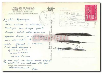 A Capela do Rosário — Vence (Alpes-Maritimes) — Edições Photoguy — Verso