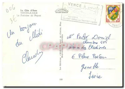 Fonte do Peyrat — Vence-la-Jolie — Edições MAR — Verso