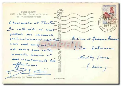Cape Ferrat e a baía de Villefranche-sur-Mer — Edições S.E.P.T. — n°4/173 — Verso