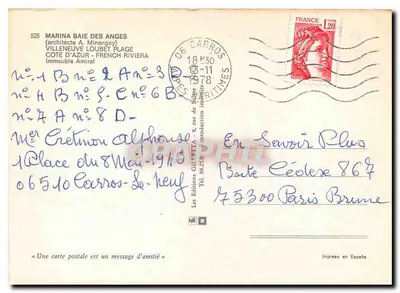 Port Baie des Anges — budynki zaprojektowane przez A. Minangoya — Wydawnictwo GILLETTA — Rewers