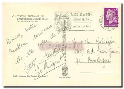 Bagnolles-de-l'Orne — Estação termal — Editor Mexichrome, n°42 — Verso