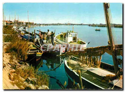 Porto de pesca — Vista de barcos e pescadores — Edições Béziers