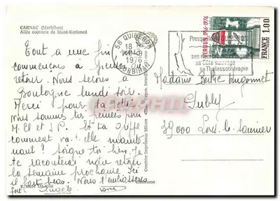 Dolmen de Carnac — Morbihan — Editor C. Béry — Verso