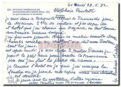 Bagnoles-de-l'Orne — Miniatura de golfe e hotéis — Editor: Couleurs Naturelles — Verso